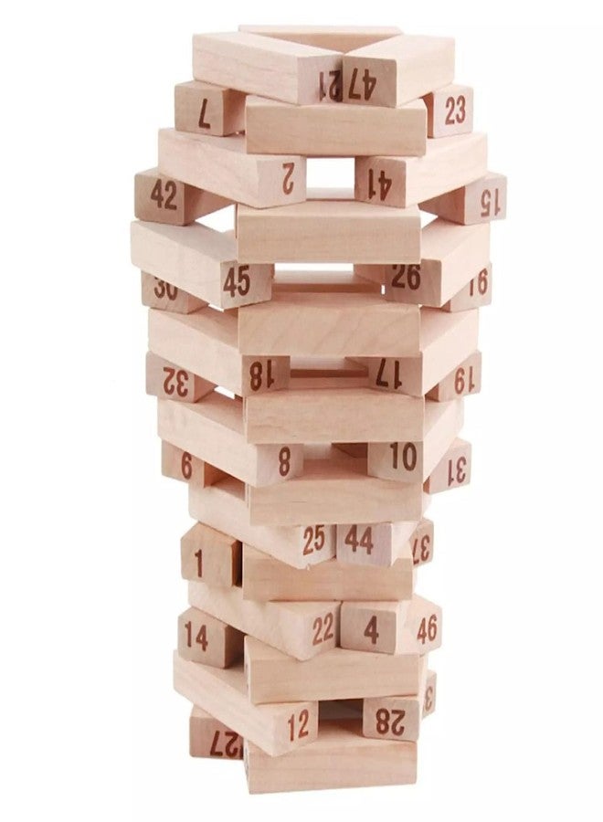 CAPSEA 54 Pcs Wooden Tumbling Tower Game - Indoor Stacking Puzzle Blocks for Kids, Adults & Families - Fun Balancing Toy for Boys & Girls of All Ages - Party Game & Brain Teaser - Image 5